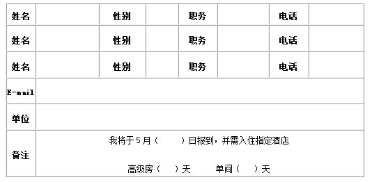 報(bào)名表
