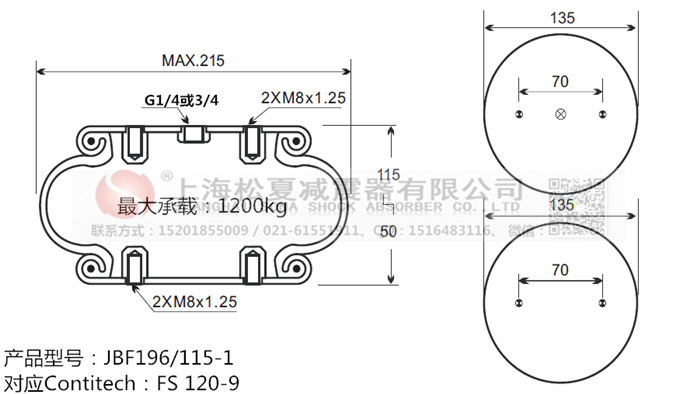 JBF196/115-1橡膠<a href='http://www.rnju.cn/' target='_blank'><u>空氣彈簧</u></a>