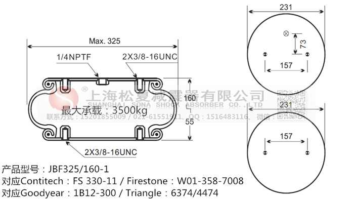JBF325/160-1橡膠<a href='http://www.rnju.cn/' target='_blank'><u>空氣彈簧</u></a>