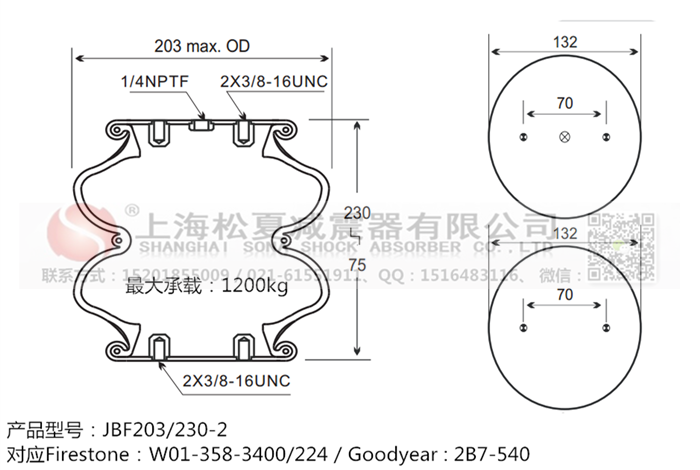 JBF203/230-2橡膠<a href='http://www.rnju.cn/' target='_blank'><u>空氣彈簧</u></a>