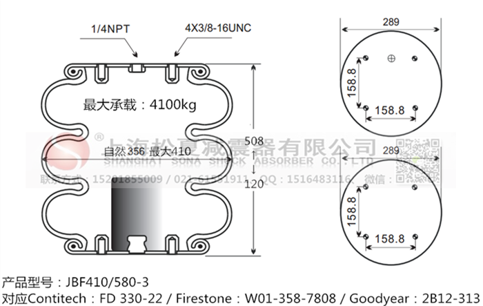 JBF410/580-3橡膠<a href='http://www.rnju.cn/' target='_blank'><u>空氣彈簧</u></a>